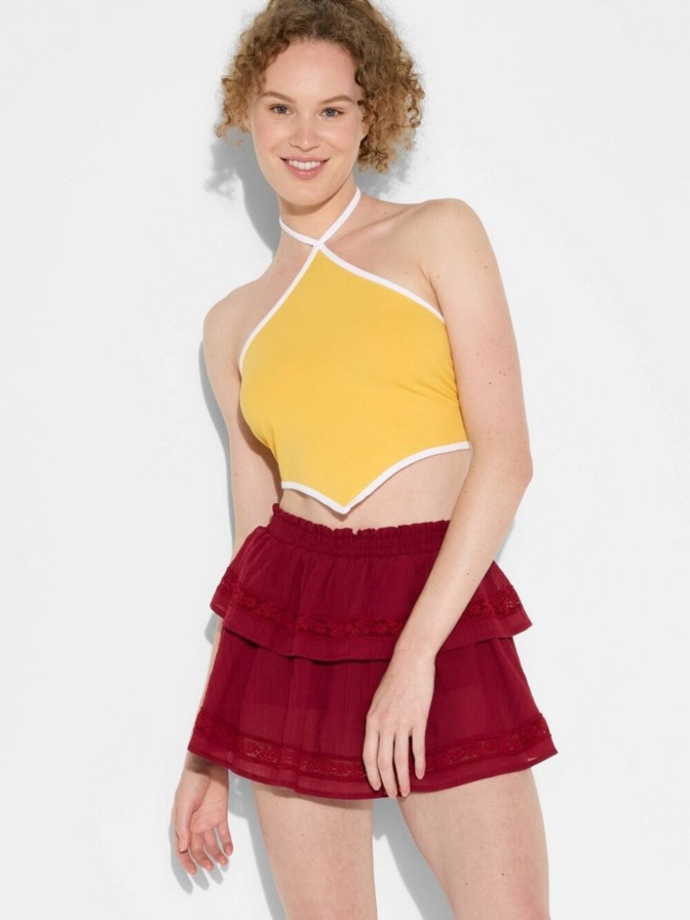 Women's‎ Game Day Tiered Ruffle a-Line Skort - Wild Fable Maroon S